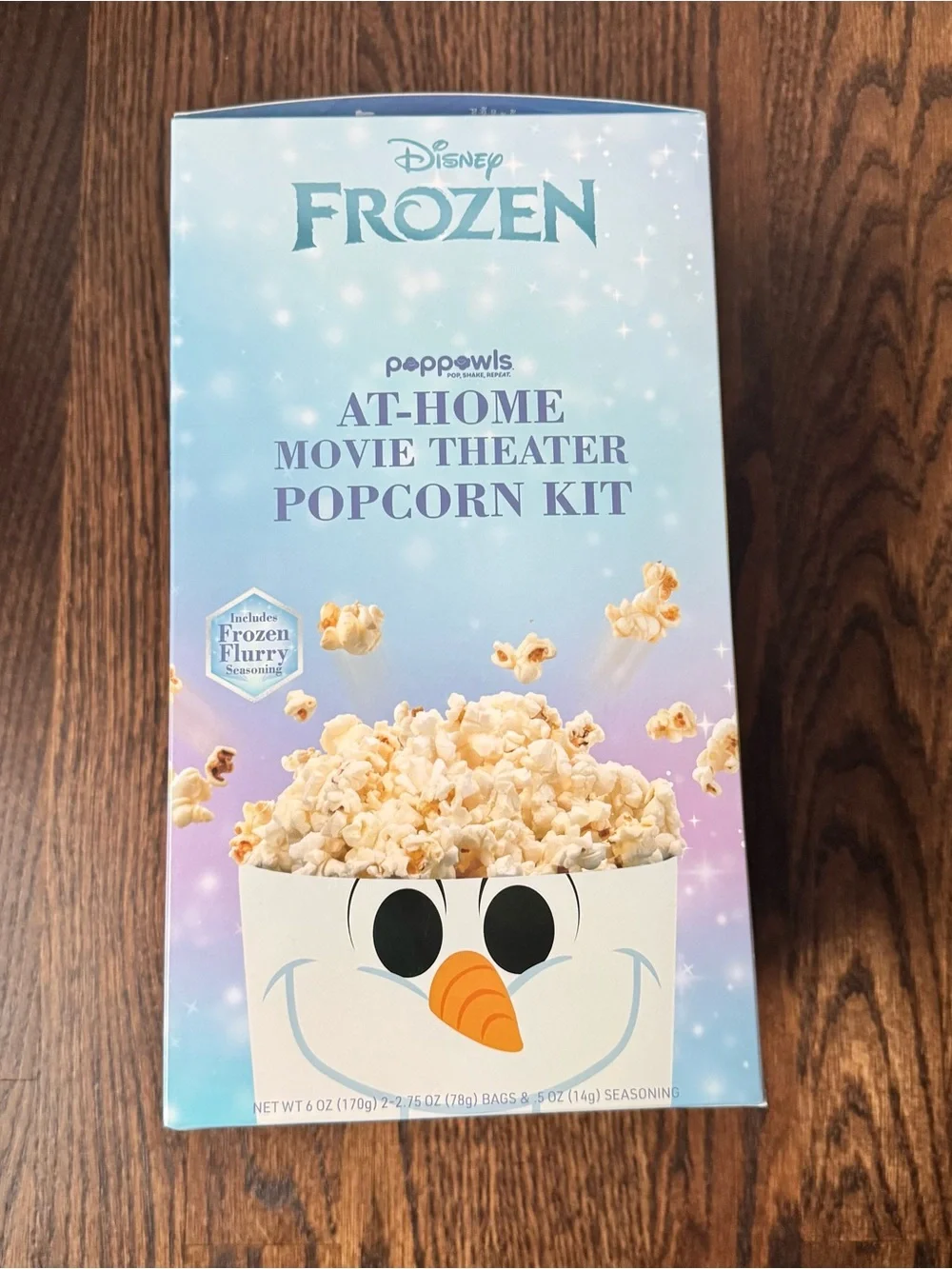 New Disney Frozen Olaf Poppowls Movie Popcorn Kit